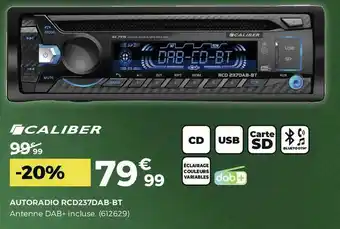 Feu Vert Caliber autoradio rcd237dab-bt offre