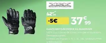 Feu Vert Epi ksk gants moto/scooter 1/2 saison epi offre