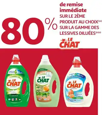 Auchan Le chat bon plan sur la gamme des lessives diluées offre