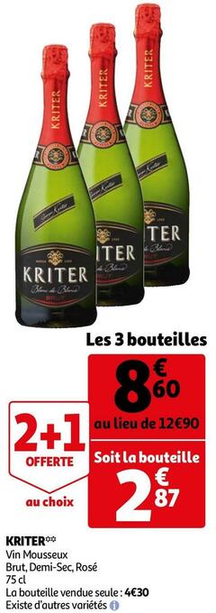 Auchan Kriter vin mousseux offre