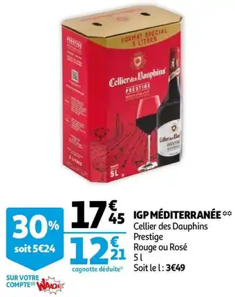 Auchan Cellier des dauphins igp méditerranée offre