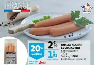 Auchan Auchan knacks le charcutier offre