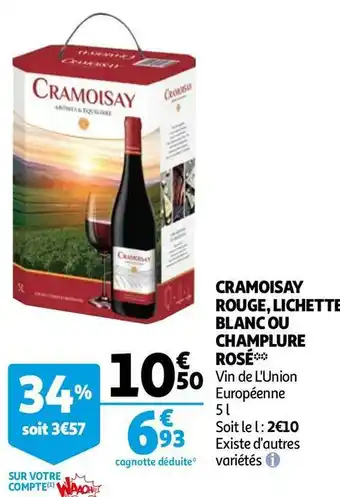 Auchan Cramoisay cramoisay rouge offre