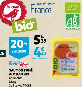Auchan Auchan saumon fumé offre