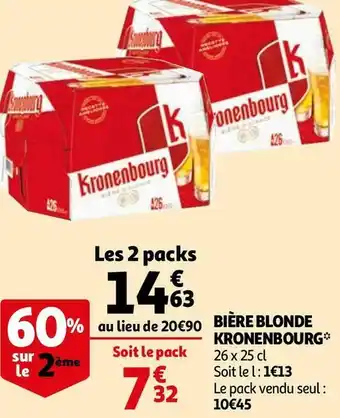 Auchan Kronenbourg bière blonde offre