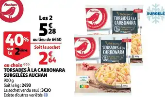 Auchan Auchan torsades à la carbonara surgelées offre