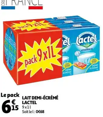 Auchan Lacel lait demi-écrémé offre