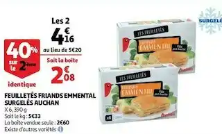 Auchan Auchan feuilletés friands emmental surgelés offre