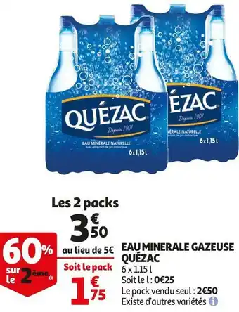 Auchan Quézac eau minerale gazeuse offre
