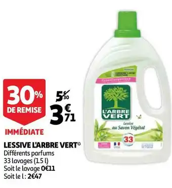 Auchan L'arbre vert lessive offre