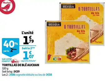 Auchan Auchan tortillas de blé offre