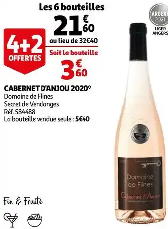 Auchan Domaine de flines cabernet d'anjou 2020 offre