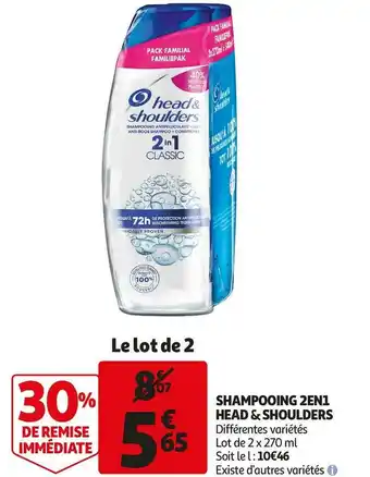 Auchan Head & shoulders shampooing 2en1 offre