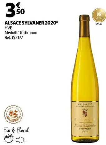 Auchan Rittimann alsace sylvaner 2020* offre