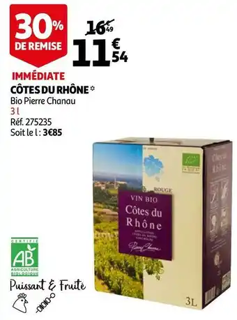 Auchan Pierre chanau côtes du rhône offre
