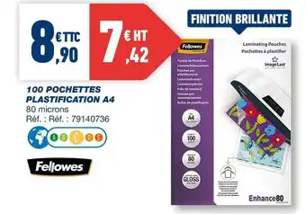 Bureau Vallée 100 pochettes plastification a4 offre