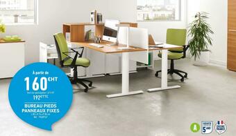 Bureau pieds panneaux fixes