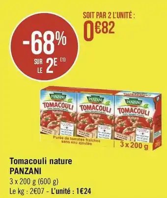 Géant Casino Panzani tomacouli nature offre