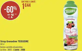Géant Casino Teisseire sirop grenadine offre