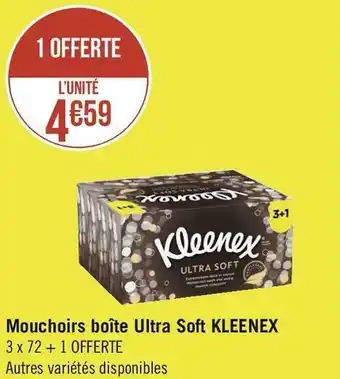 Géant Casino Kleenex mouchoirs boîte ultra soft offre