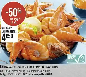Géant Casino Terre & saveurs crevettes cuites asc offre