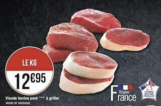 Viande bovine pavé à griller