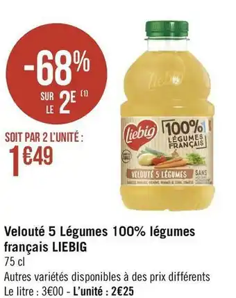 Liebig velouté 5 légumes 100% légumes français