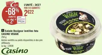 Géant Casino Casino veggie salade boulgour lentilles feta offre