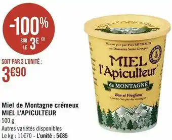 Miel l’apiculteur miel de montagne crémeux