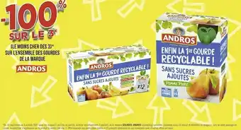 Géant Casino Andros bon plan sur l’ensemble des gourdes de la marque andros offre