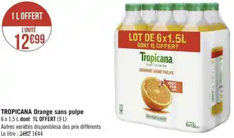 Géant Casino Tropicana tropicana orange sans pulpe offre