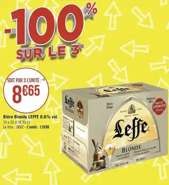 Géant Casino Leffe bière blonde 6.6% vol. offre