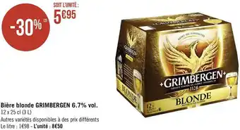 Géant Casino Grimbergen bière blonde 6.7% vol. offre