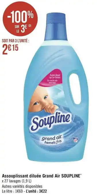 Géant Casino Soupline assouplissant diluée grand air * offre