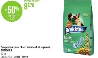 Géant Casino Brekkies croquettes pour chien au boeuf et légumes offre