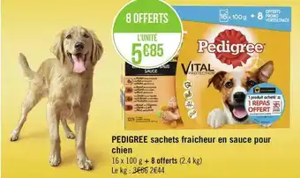 Géant Casino Pedigree sachets fraicheur en sauce pour chien offre