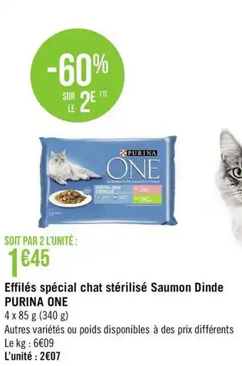 Géant Casino Purina one effilés spécial chat stérilisé saumon dinde offre