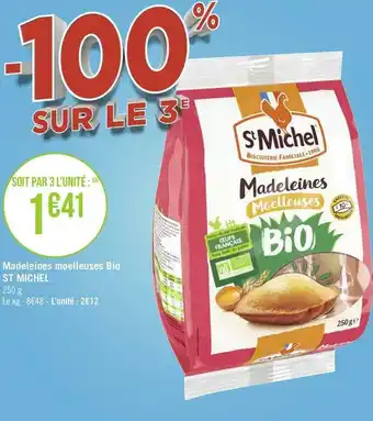 Géant Casino St michel madeleines moelleuses bio offre