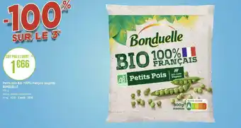 Géant Casino Bonduelle petits pois bio 100% français surgelés offre