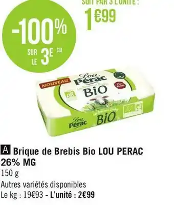 Lou pérac brique de brebis bio 26% mg
