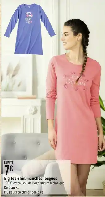 Géant Casino Casino big tee-shirt manches longues offre