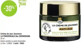 Géant Casino La provencale crème de jour jouvence bio offre