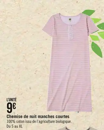 Géant Casino Sincère chemise de nuit manches courtes offre