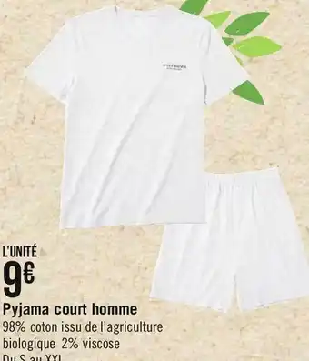 Géant Casino Sincère pyjama court homme offre