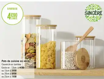 Géant Casino Sincère pots de cuisine en verre offre