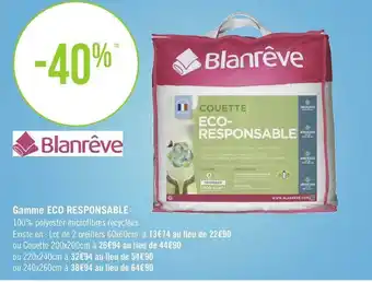 Blanrêve bon plan sur une gamme eco responsable