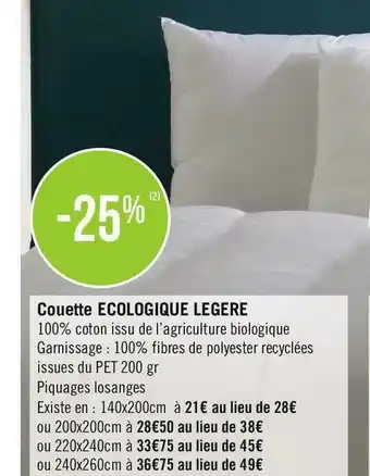 Géant Casino Sincère bon plan sur la couette de la marque sincère offre