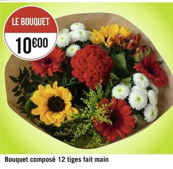 Géant Casino Bouquet composé 12 tiges fait main offre