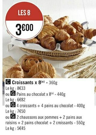 Géant Casino Croissants x 8 offre