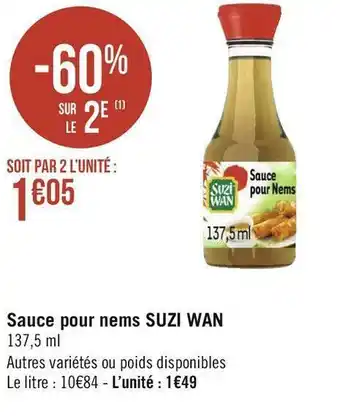 Géant Casino Suzi wan sauce pour nems offre